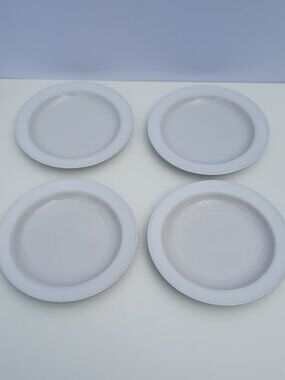 Crown Corning Japan White Salad Plates Set of 4 Classic Rimmed